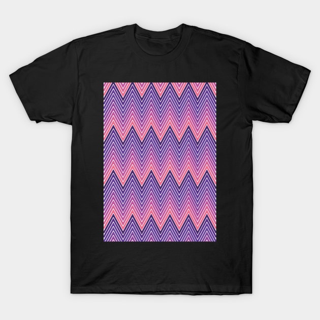 Trendy Purple Geometric Chevron Herringbone Pattern T-Shirt by CityNoir